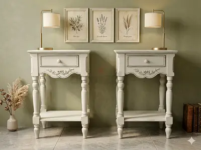 French wooden nightstand