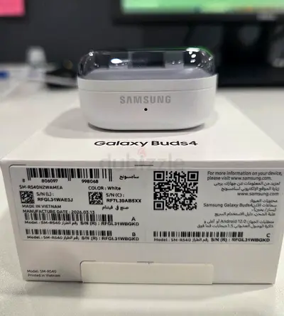 Samsung Galaxy Buds4 (White) with Case - Brand New Unused