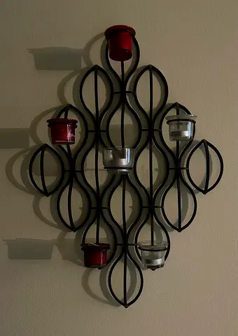 Set of 2- Metal Wall Candle Holder Decor