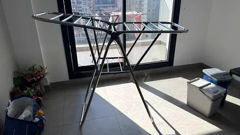 Foldable Stainless Steel Clothes Drying Rack - Good Condition
