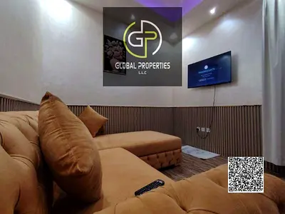 أستديو مفروش متاح للإيجار الشهري في أبراج الكورنيش ريزيدننس جيم مسبح تكييف مجاني