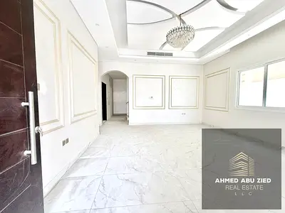 Luxury villa for annual rent in Al Yasmeen, Ajman, 5 master BR, 7 bath, maid room, central AC, modern finishes, prime location close to all services.