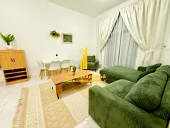 Luxury apartment, first occupancy, one bedroom and living room with an open balcony. Ajman, Al Muwai
