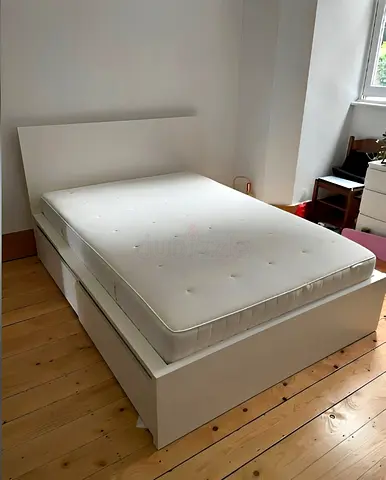 IKEA Malm Double frame with mattress - good condition