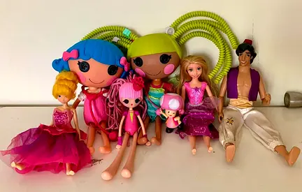 Assorted Disney and Lalaloopsy Dolls. All Original Dolls.