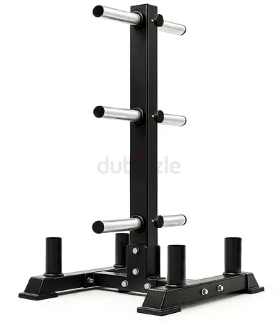 Miracle Fitness 3 Tier Olympic Plate Tree With 4 Bar Holder