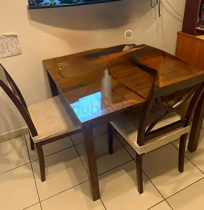 Urgent give away Solid Wood Dining Table with 4 Chairs - Compact Set