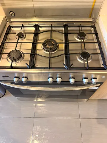 Stainless Steel 5-Burner Gas Range with Oven - Good Condition