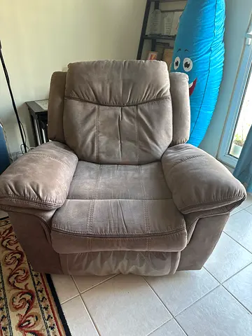 Comfortable grey recliner armchair - very good condition