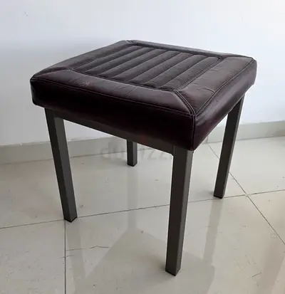 Genuine Leather Industrial Stool / Ottoman – 42 × 42 × 45 cm