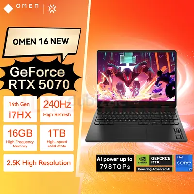【NEW】OMEN 16 i7 14650HX + RTX5060/5070 + 16GB DDR5 + 1TB SSD + 240HZ + 2.5K Display