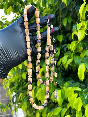 Handmade Faturan Stone Prayer Beads (Misbahah) - Natural Tones