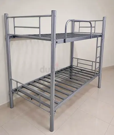 Sturdy Metal Bunk Bed Frame - Silver, Twin/Twin
