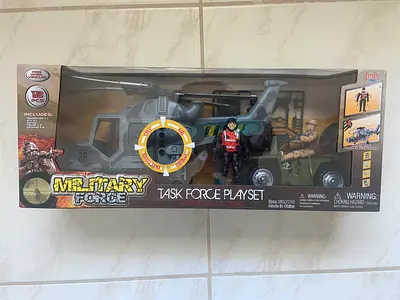 Military Force Task Force Playset with Helicopter and Figures