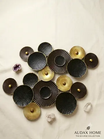 2 decorative metal wall art - modern circular discs