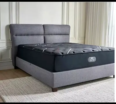 160x200x33 New Beautyrest Home Center Mattress with Divan and Headboard for Sale