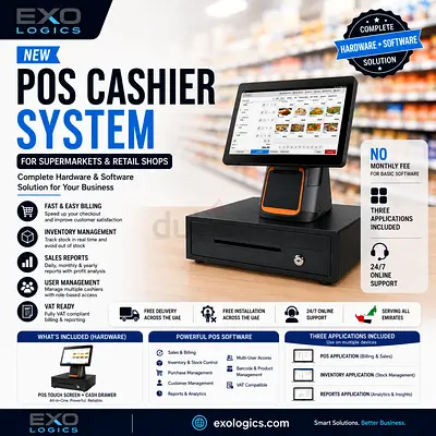 Coffee Shop POS System | Cafe Billing Machine | Hardware  Software | AED 2,900