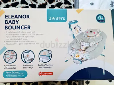 Eleanorr Baby Bouncer with Soothing Vibrations and Toy Bar - BRAND NEW BOX PACK