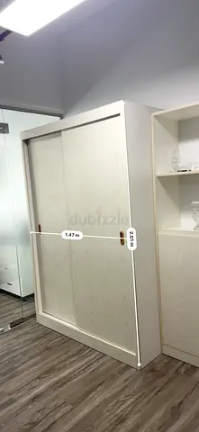 Ikea PAX-style Sliding Door Wardrobe - Light Wood, 1.47m x 2.03m