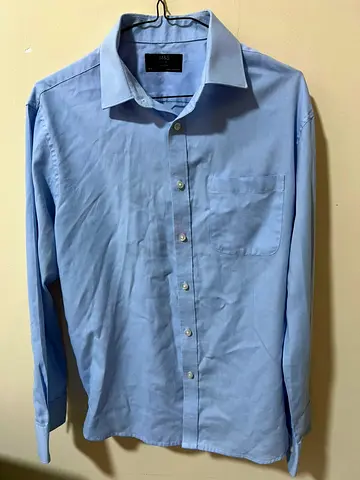 Light blue mens long sleeve dress shirt - MS, size M