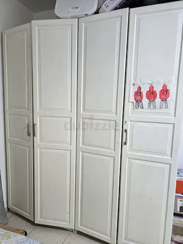 Large white 4-door wardrobe / armoire - good used condition