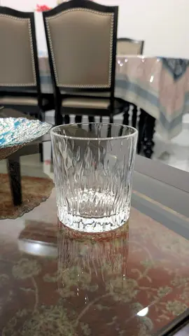 Set of 8 RCR textured clear glass tumblers - used, excellent condition