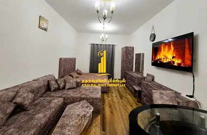 استديو مع بلكونة مفروش بالكامل للإيجار الشهري ✨ عجمان - شارع الكويت - برج النعيمية سي 🏢 فرش أنيق و مرتب ✅ شامل الفواتير و الإنترنت 📶💡