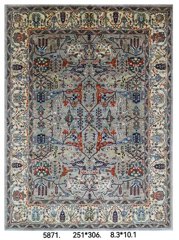 Brand new handmade 251 x 306 cm | Bidjar Gray Area Rug Afghan Hand Knotted Veg Dye Wool carpet