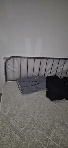 Single metal bed frame with mattress - good used condition