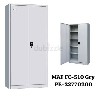 Metal Office Storage Cabinet / Steel Wardrobe with Shelves - Grey