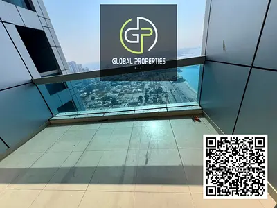 Spacious Ocean And Sharjah View 1BHK For Sale In Corniche Tower.