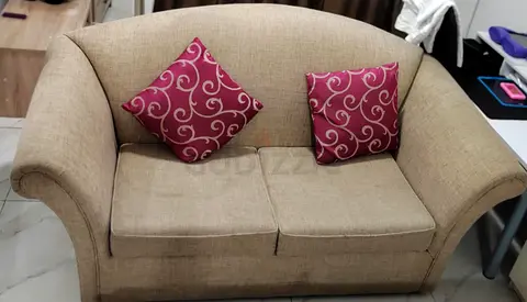 Beige 2-Seater Sofa in Good Condition (without Cushions)