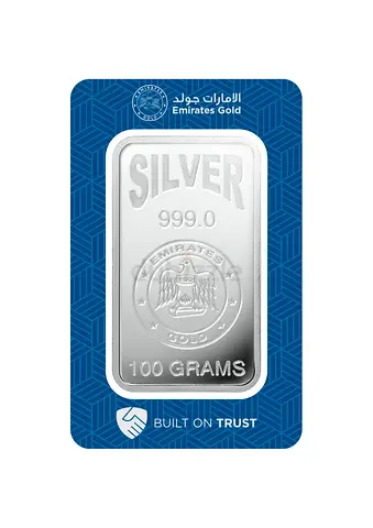 Emirates Gold 100g Silver Bar - 999 Fine