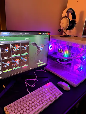 White Custom Gaming Desktop PC with RGB Tempered Glass Case