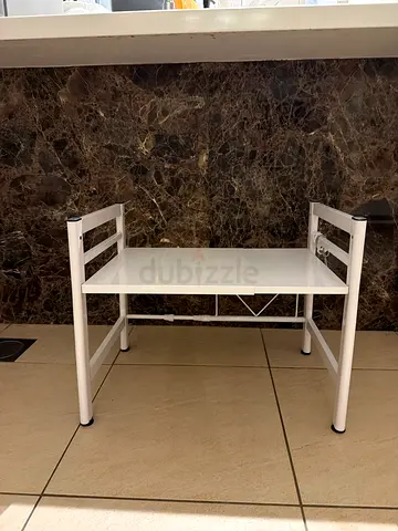 Compact White Small Compact Mini Desk Shelf