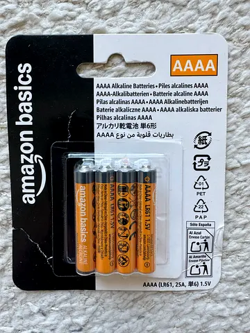 Amazon Basics AAAA 1.5 Volt Everyday Alkaline Batteries - Pack of 8