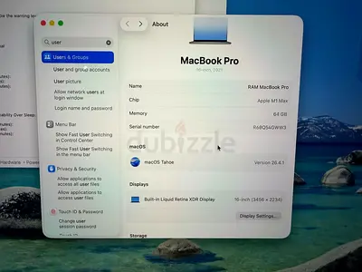 MacBook Pro M1 Max 64gb ram 4tb ssd