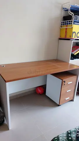 Wooden Office Desk with Lockable Drawers - Good Condition for sale
