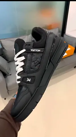 Black Louis Vuitton LV Trainer-Style Sneakers - Mens Size