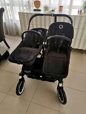 Bugaboo Donkey Original Twin Side-by-Side Stroller - Black, Excellent Condition
