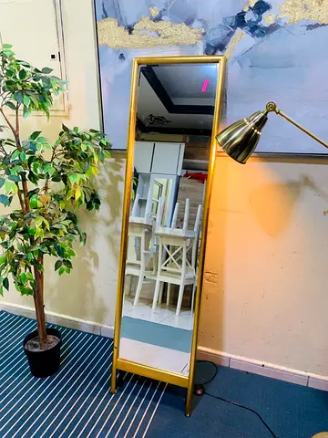 Full-Length Leaning Mirror with Gold Frame — Delivery Free