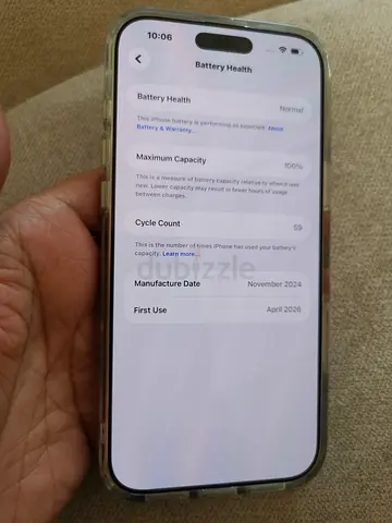 Iphone 16 pro max 256gb dual sim 100 battery