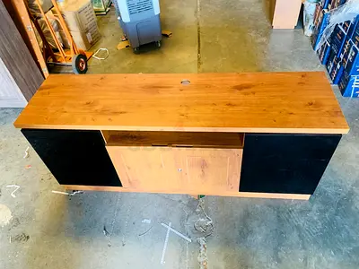 Wooden TV Entertainment Unit with Storage - Good Condition