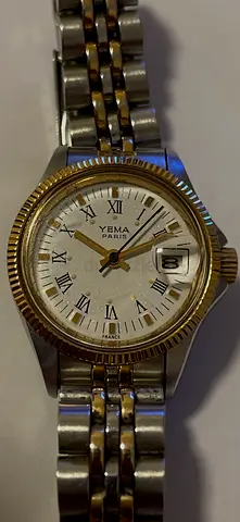 Vintage Yema Paris two-tone vintage wristwatch, working condition