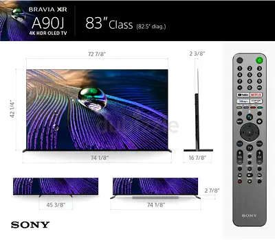 Sony Bravia Xr Oled 83 Inch A90J Smart Google Tv, 4K Ultra Hd High Dynamic Range Hdr, Xr-83A90J mod.