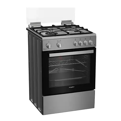Whirlpool 4-Burner Gas Cooker with Oven - Stainless Steel