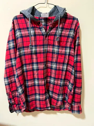 Red Plaid Hooded Flannel Shirt - Men’s Casual Button-Up