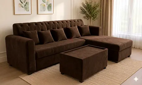 Brand New L-shaped Fabric Sofa Set For Sale