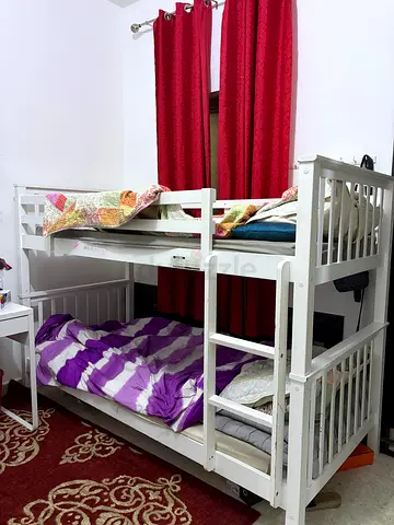 White Wooden Bunk Bed - Double Sleeper, Good Condition