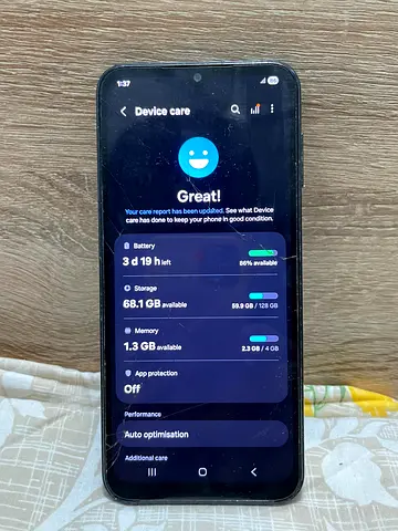Samsung Galaxy A14 (used) - Good condition, 128GB screen cracked but working fine